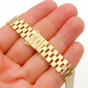 283/152B. 14K Solid Gold Pattern Bracelet